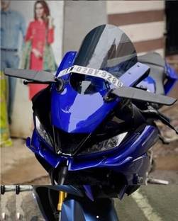 HARP MODZ Yamaha R15 V3 Indonesian Bubble Visor Black Colour Bike Windshield