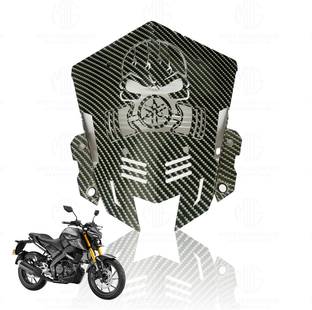 Moto Genius Carbon Metal Visor Windscreen for MT 15 Heavy-Duty Windshield Deflector (Skull) Bike Windshield