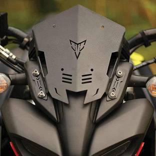 adol Yamaha MT-15 Bike Metal Visor - Black Bike Windshield