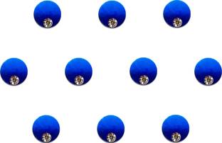 Comet Busters Turquoise Blue Shaded Ombre Bindis With Silver Stone (6mm) (BV1267) Forehead Multicolor Bindis