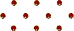 Comet Busters Maroon Round Velvet Bindi for Women With Gold Bead Border (6.5mm) (BV1480) Forehead Maroon Bindis