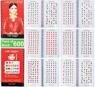 Lady FASHION 600 Bindis Launch Pad Diary LFLP06 Forehead, Face Multicolor Bindis