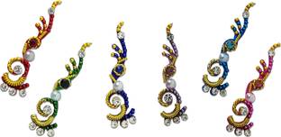 Comet Busters Long Handcrafted Multicolor Fancy Bindi For Women (BV151) Forehead Multicolor Bindis