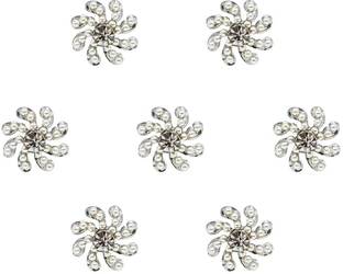 Comet Busters Handcrafted Beautiful Silver Floral Bindi (BV1682) Forehead Silver Bindis
