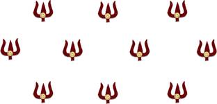 Comet Busters Maroon Velvet Trishul Bindis With Stone (BV1215) Forehead Maroon Bindis