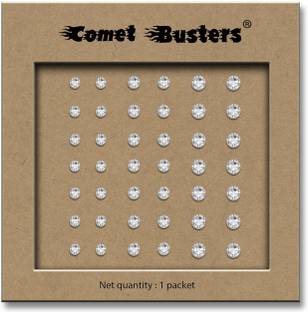 Comet Busters Beautiful Handcrafted Silver Stone Dot Bindis Forehead Silver Bindis