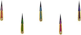 Comet Busters Colorful Tilak Bindis With Gold Beads and Silver Stone (BIN909) Forehead Gold, Silver Bindis