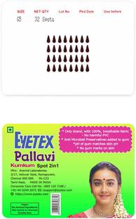 Eyetex Pallavi Sticker Kumkum Forehead Maroon Bindis