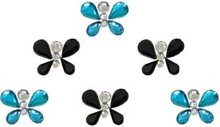 Comet Busters Beautiful Blue and Black Butterfly Stone Face Gems Bindis (BIN1704) forehead Blue Bindis
