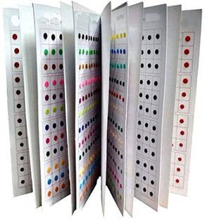 Beautiful Line Spiral Round Plain Regular Multicolor/Red/Maroon/Black Bindi Book (Mini ) WOMEN Multicolor Bindis