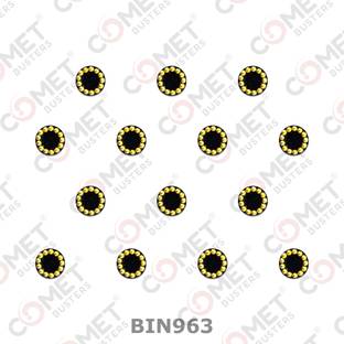 Comet Busters Round Black Bindi With Gold Beads Border (4 mm) (BV963) Forehead Black Bindis