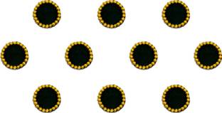 Comet Busters Black Round Velvet Bindi for Women With Gold Bead Border (9mm) (BV1472) Forehead Black Bindis