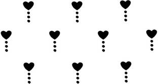 Comet Busters Heart Shaped Black Bindi (BV385) Forehead Black Bindis