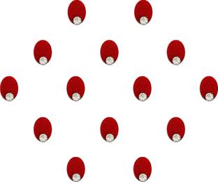 Comet Busters Red Oval Bindi for Women With Single Stone (6mm) (BV1452) Forehead Red Bindis