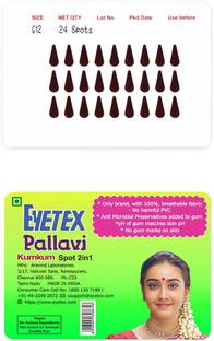 Eyetex Pallavi Sticker Kumkum Forehead Maroon Bindis