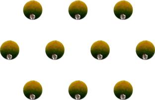 Comet Busters Yellow Green Shaded Ombre Bindis With Silver Stone (6mm) (BV1270) Forehead Multicolor Bindis