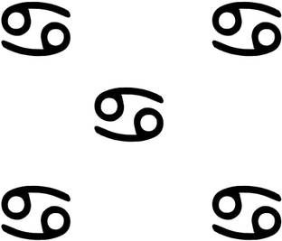 Comet Busters Sun Sign Cancer Bindis (BIN1077) Forehead Black Bindis