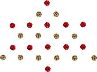 Comet Busters Fancy Red and Silver Dot Bindi For Women (BV094) Forehead Multicolor Bindis