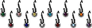 Comet Busters Beautiful Black Bindi With Multicolor Stones (BV304) Forehead Black Bindis