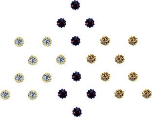 Comet Busters Violet and Golden Diamond Dot Bindi(BV080) Forehead Multicolor Bindis