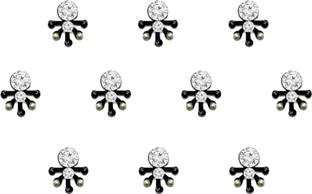 Comet Busters Handcrafted Beautiful Black Bindis With Stone (BV1132) Forehead Black Bindis
