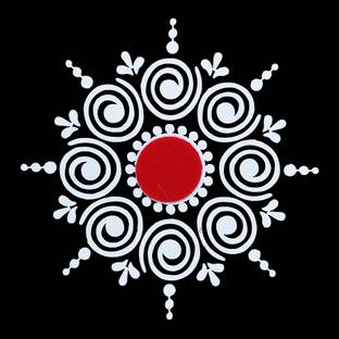 Comet Busters Bengali Kolka Bindi Hand Stickers (KOLKA004) Hand White, Red Bindis