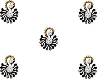 Comet Busters Beautiful Fancy Black Bindis With Gold Beads (BV1129) Forehead Black Bindis