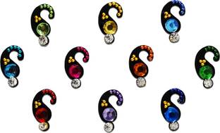 Comet Busters Black Bindis With Stone Work (BV1106) Forehead Black Bindis