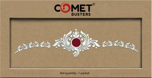 Comet Busters Traditional Bridal Bengali Wedding Bindi for Women (BIN2312) Forehead White Bindis