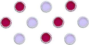 Comet Busters Beautiful Hot Pink and Light Pink Bindi With Silver Beads Border (6 mm) (BV207) Forehead Pink Bindis