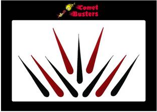 Comet Busters Handcrafted Red and Black Velvet Tilak Bindis (25mm) (BV1795) Forehead Multicolor Bindis
