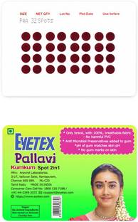 Eyetex Pallavi Sticker Kumkum Forehead Maroon Bindis