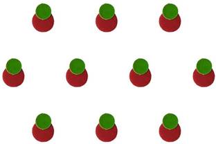 Comet Busters Traditional Green Red Bindi forhead Green, Red Bindis