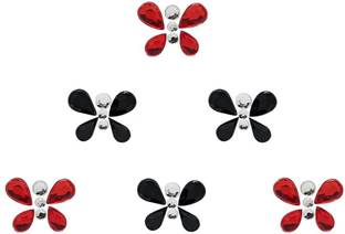 Comet Busters Beautiful Red and Black Butterfly Stone Face Gems Bindis (BV1700) Forehead Multicolor Bindis