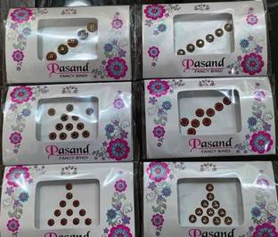 PRASADHKAM MEHROON STONE BINDI (PACK OF 6) FOREHEAD Maroon Bindis