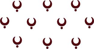 Comet Busters Traditional Maroon Moon Bindis With Maroon Dot (6mm) (BV1154) Forehead Maroon Bindis