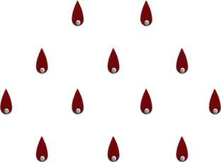 Comet Busters Maroon Tear Drop Bindi for Women With Stone (8mm) (BV1446) Forehead Maroon Bindis