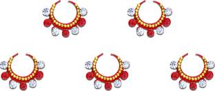 Comet Busters Moon Shaped Maroon Bindi With Stone (BV586) Forehead Maroon Bindis