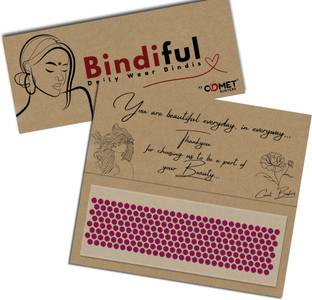 Comet Busters Bindiful Plain Velvet Hot Pink Round Daily Wear Bindi For Women (4mm)(BF230) Forehead Pink Bindis