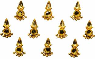 Comet Busters Beautiful Golden Handcrafted Bridal Bindi For Women (BV172) Forehead Gold Bindis