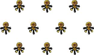 Comet Busters Handcrafted Beautiful Black Bindis With Stone (BV1131) Forehead Black Bindis