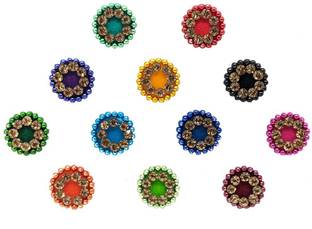 Comet Busters Multicolor Round Velvet Bindi (8mm) (BV1634) Forehead Multicolor Bindis