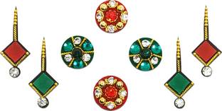 Comet Busters Red and Green Assorted Mix Bindi Pack (BV1409) Forehead Multicolor Bindis