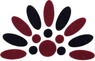 Comet Busters Handcrafted Maroon and Black Oval Velvet Bindis (BV1894) (15 mm) Forehead Multicolor Bindis