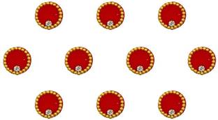 Comet Busters Red Round Velvet Bindi for Women With Gold Bead Border (9mm) (BV1478) Forehead Red Bindis
