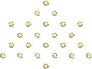 Comet Busters Beautiful Handcrafted Pearl Bindi With Gold Beads Border (BV890) Forehead White Bindis