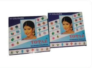 MADHAV ENTERPRISES Kumkum for women and girls pack of 2 Forhead Multicolor Bindis