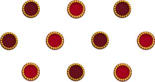 Comet Busters Multicolor Round Velvet Bindi For Women (BV115) Forehead Multicolor Bindis