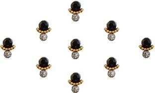 Comet Busters Black Fancy Bindi With Diamond Forehead Black Bindis