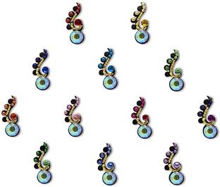 Comet Busters Handcrafted Black Bindis with Stones (BV1917) Forehead Black Bindis